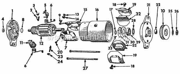 Motor Generator Diagram and Parts List for 127 2050040U Cub Cadet Lawn Tractor